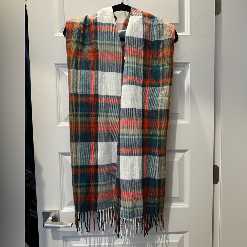 J.Crew Plaid Fringe Scarf
